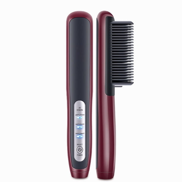Peine recto para estilizar el cabello, artefacto, rizador y alisador de cabello, rizador de cabello perezoso femenino de doble uso, férula de anión