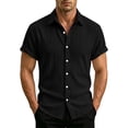 thumbnail image 3 of IhhxPro Men's Short Sleeve Button down Shirt Fit Breathable Casual Summer Button-Up Top S-2XL, 3 of 9