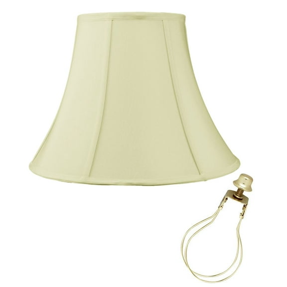 8x16x12" CLIP-ON FITTER Egg Shell Shantung Bell Lampshade