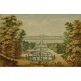 thumbnail image 2 of Antoine-Claude Fleury 24x17 Black Ornate Framed Double Matted Museum Art Print Titled: Scenic View of Gardens, 2 of 5