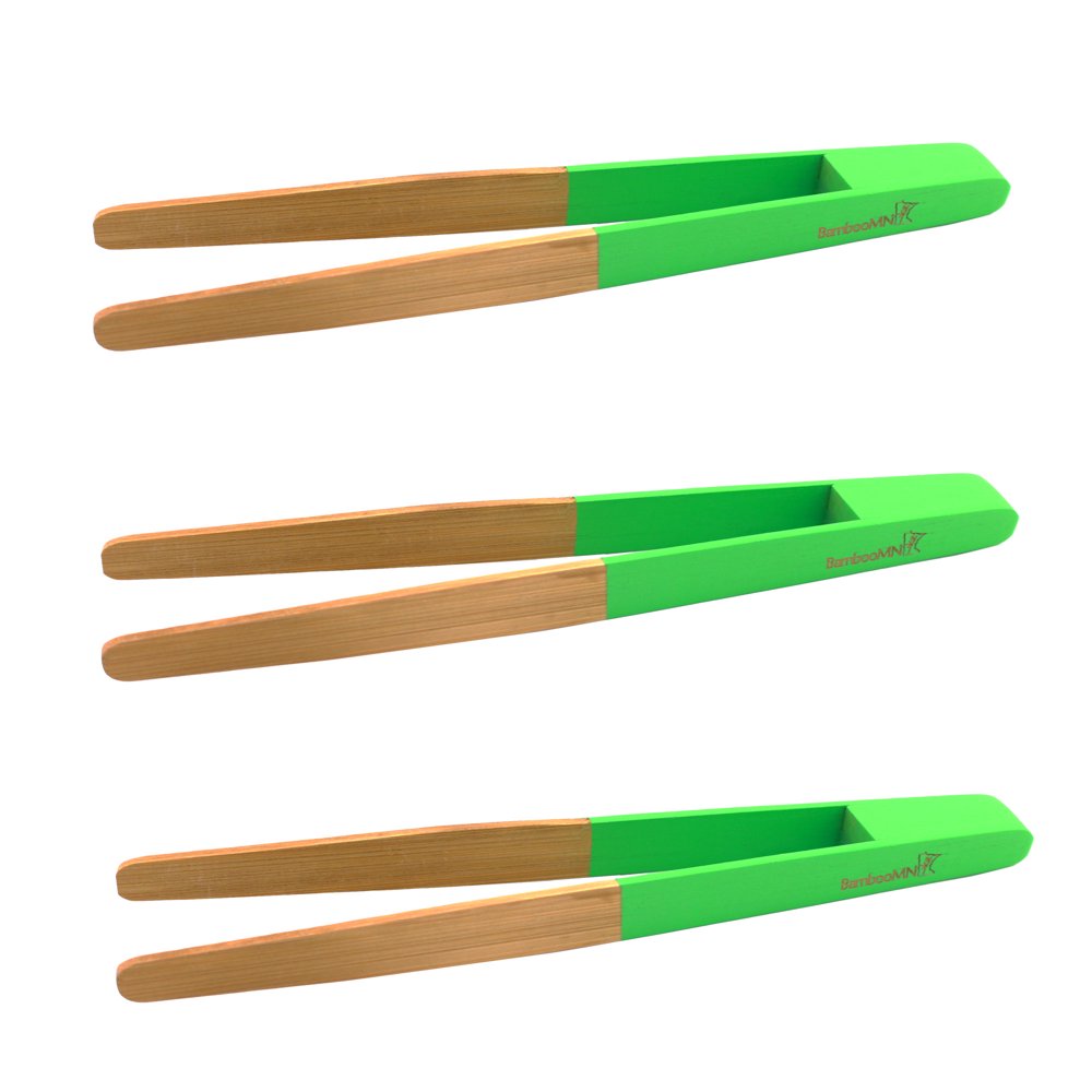 12" Reusable Bamboo Wood "A" Toast Tongs Green 100 Pieces Walmart