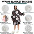 thumbnail image 5 of Black Baseballs and Hearts Pattern Wearable Oversized Blanket,Wearable Blanket Hoodie for Adults,Cozy Hooded Blankets with Super Pockets,Super Warm Fuzzy Pullover for Women & Men, 5 of 6