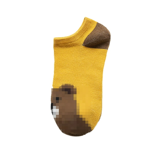 Calcetines Bajos De Corte Bajo Para Mujer, Calcetines Tobilleros Informales Bonitos Con Patrón De Animales De Dibujos Animados Para Estudiantes Y Niñas Para La Vida Diaria