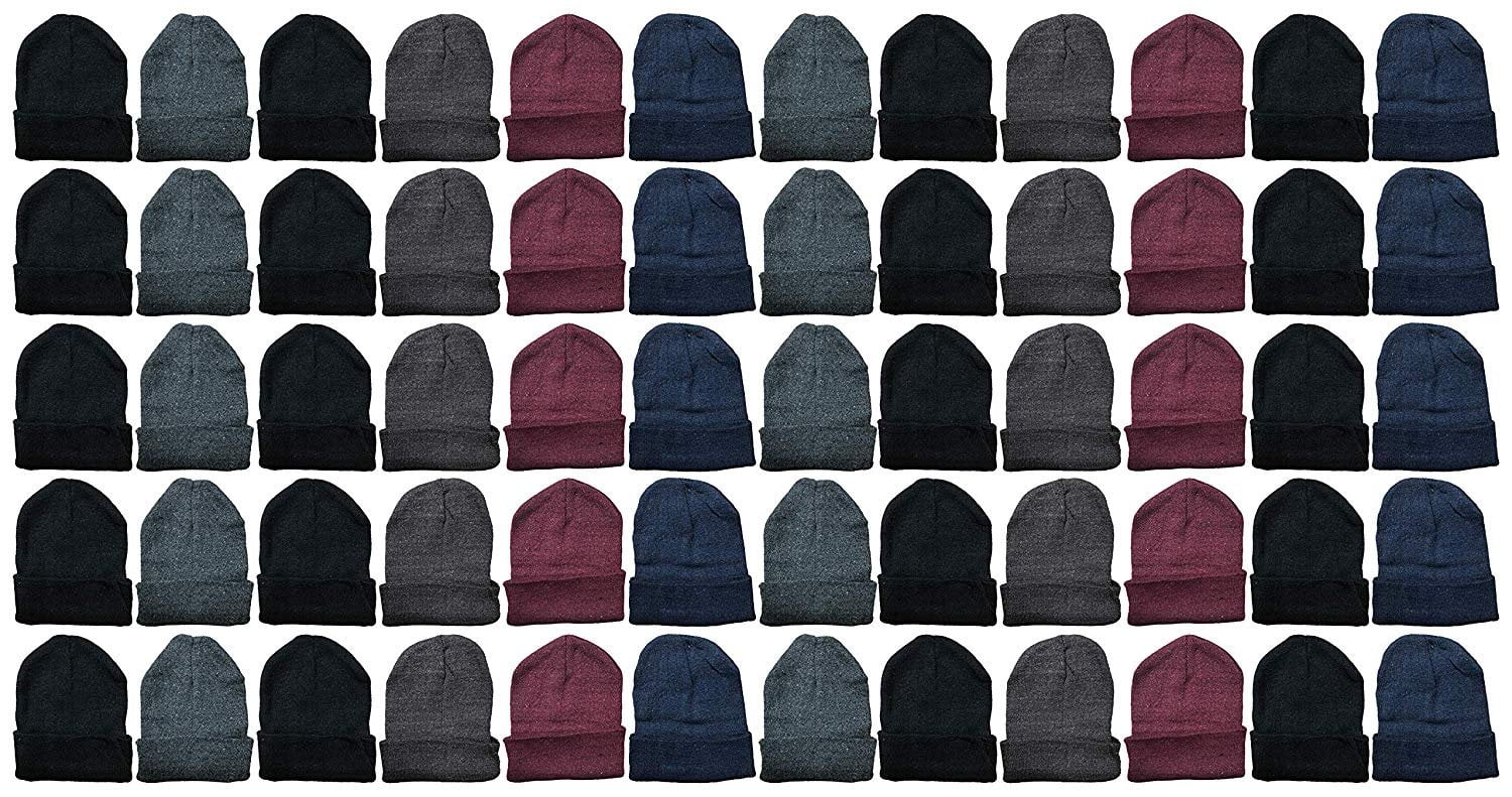 Yacht & Smith Mens Womens Warm Winter Hats in Assorted Colors, Mens Womens Unisex (60 Pack Assorted A)