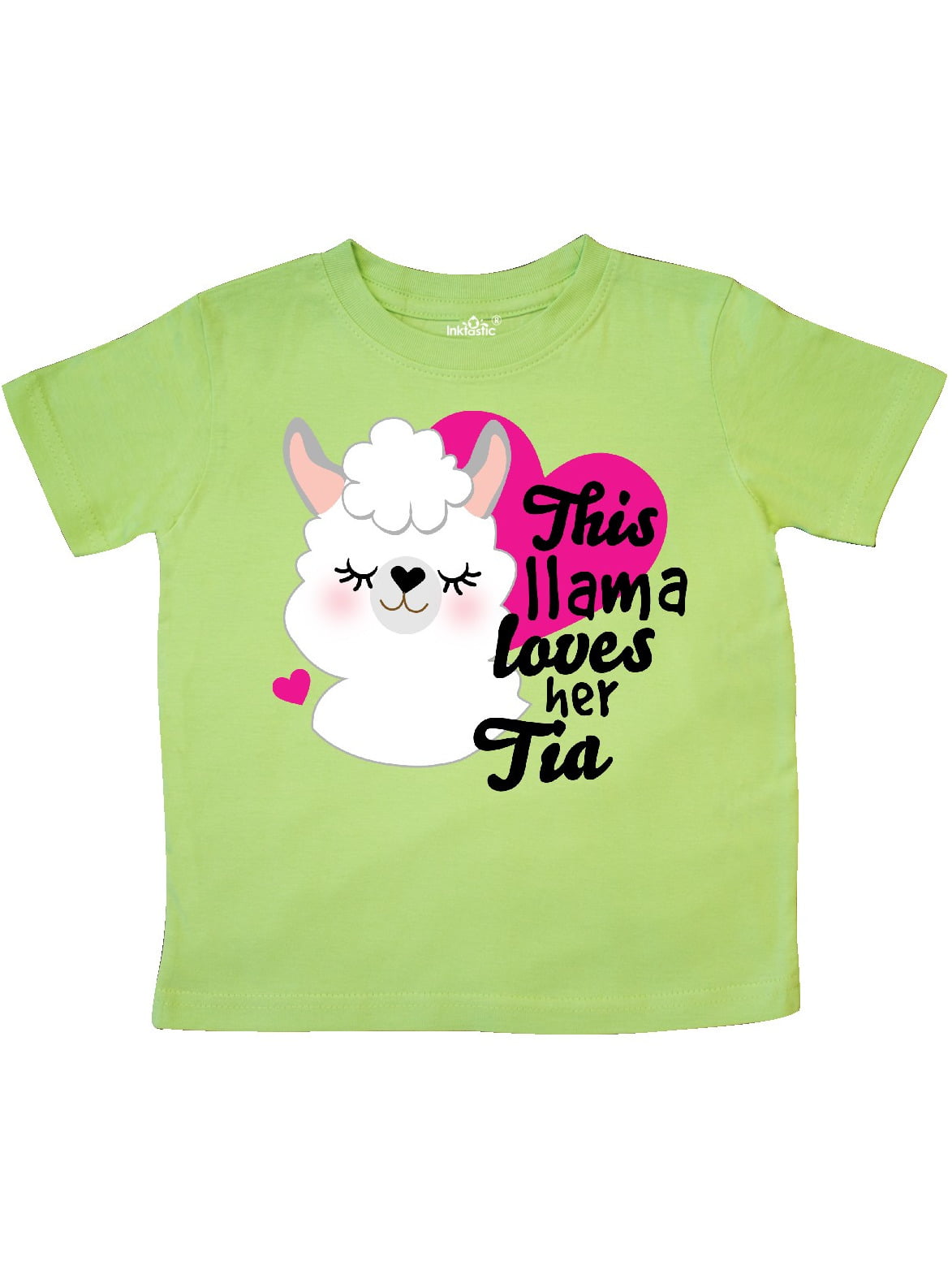 inktastic This Bunny Loves Her Tia with Bunny Face and Flowers Toddler T-Shirt 