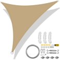 thumbnail image 3 of Toldo de vela de sombra triangular de 5/3,6/3/2 m, impermeable, con protección contra rayos UV del 98 %, con cuerda gratis para jardín, patio, pérgola, cenador, 3 of 5