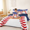thumbnail image 4 of Erosebridal Initial Alphabet B 7 Pieces Bedding Comforter Set,Ice Cream Baseball Kids Full Bedding Set For Ball Games Lover,Reversible navy blue, 4 of 7