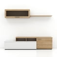 thumbnail image 3 of Centro de Entretenimiento para TV 55” Color Madera Estilo Escandinavo, Mueble Organizador Moderno cafe, 3 of 5