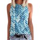 thumbnail image 1 of Prolriy Tops de verano para mujer 2024 Moda de verano para mujer Camisetas sin mangas con cuello redondo Ligeras sin mangas Estampadas Corte holgado Camisetas sin mangas con gráficos para mujer Azul L, 1 of 4