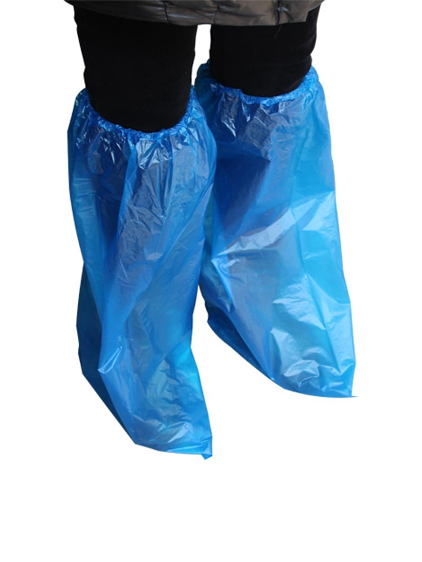 10 Pair Waterproof Knees Covers Plastic Disposable Shoe Covers Overshoes by Unique-Bargains