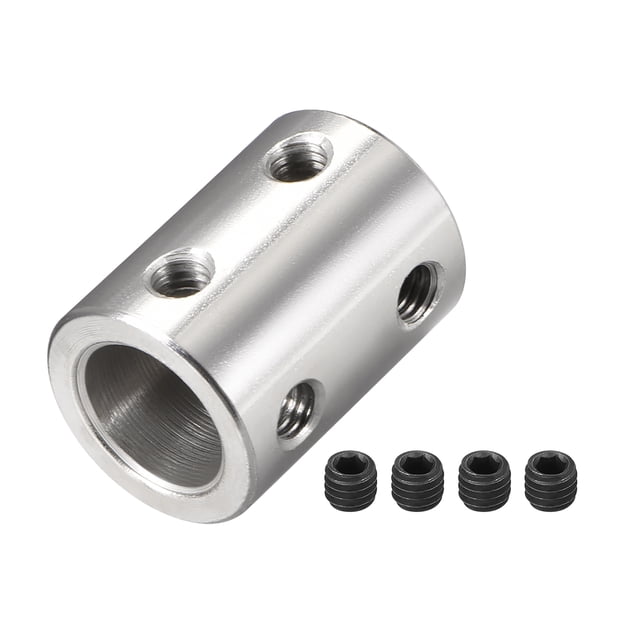 Acoplamiento de eje de 6 mm a 10 mm L22xD16 Conector de acoplador de motor paso a paso tono plateado