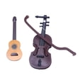 thumbnail image 1 of 2 Simulación De Instrumentos De Madera Modelo Juguetes Casa De Muñecas Decoración Violín Y Guitarra CUTICAT Casa de muñecas en miniatura, 1 of 8