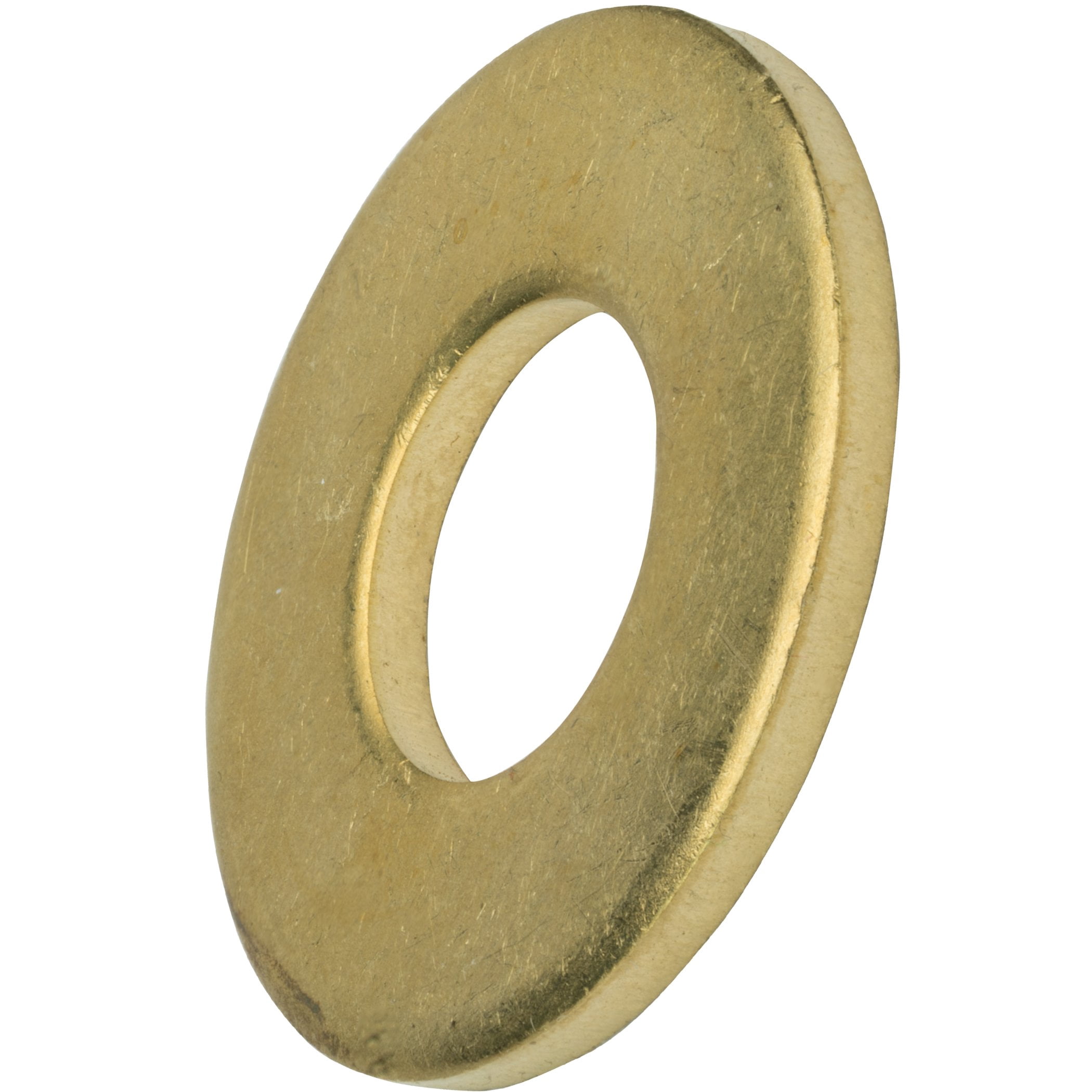 3/8" Solid Brass Flat Washers, Commercial Standard, Grade 360, Plain Finish, Quantity 50