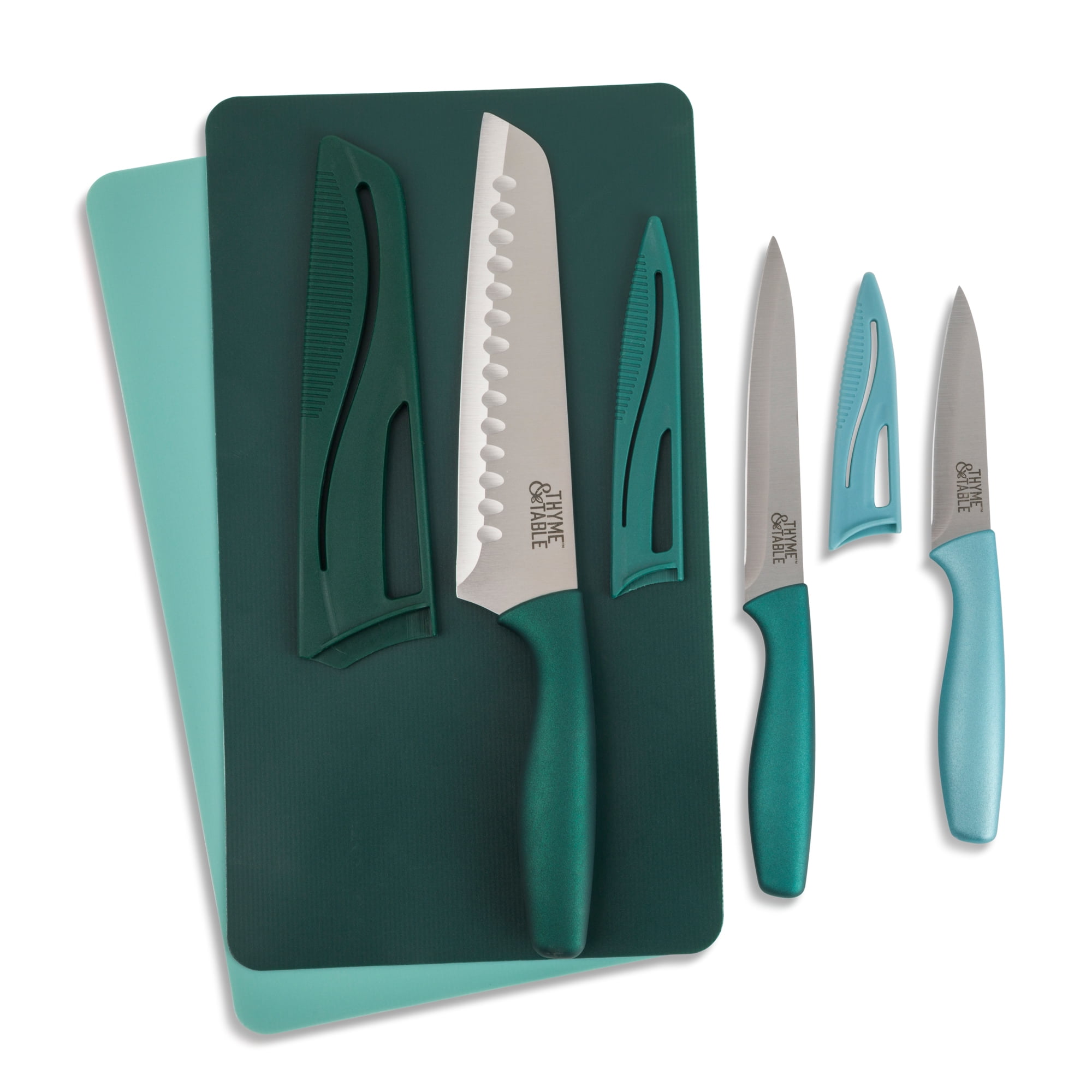 Thyme Table Knife Cutting Mat 5-Piece Set, Teal Jamaica Ubuy