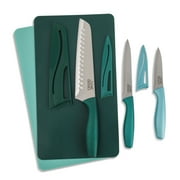 Thyme & Table Knife & Cutting Mat 5-Piece Set, Teal