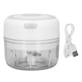 thumbnail image 1 of Mini picadora de ajo con cuchilla de acero inoxidable, de grado alimenticio, potente, con carga USB, 100 ml (3,4 x 2 x 1,9 pulgadas), color blanco, 1 of 14