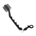 thumbnail image 4 of Cepillo para palos de golf con mango ergonómico, cepillo de limpieza de doble cara y clip con mosquetón. Blanco y negro, 4 of 9