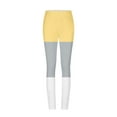 thumbnail image 3 of QQAMB Women’s Yoga Pants High Waisted Color Block Straight Leg Fitness Sports Gym Casual Ladies Yoga Pants Yellow S, 3 of 3