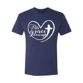 thumbnail image 2 of Wild Bobby His Grace Is Enough Heart Inspirational/Christian Men Premium Tri Blend Tee, Vintage Navy, X-Large, 2 of 5