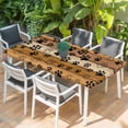 thumbnail image 2 of Yellow Brown Table Cloths for 6 Foot Rectangle Tables, Farmhouse Dog Paw Vintage Patio Waterproof Elastic Fitted Tablecloths, Washable Rectangular Table Cover for Camping, 2 of 8