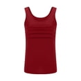 thumbnail image 3 of Stichou Women's Tank Tops Summer Sleeveless Top Crew Neck Basic Pleated Loose Fit Casual Tunic Blouses Wine 2XL, 3 of 5
