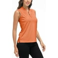thumbnail image 5 of MoFiz Women's Golf Polo Sleeveless Shirt Quick Drying Casual Workout Tops Shirts Orange XS, 5 of 7