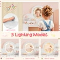 thumbnail image 6 of Costway Kids Vanity with Lights, 2 Drawers & 2-Tier Bookshelf, 3 Hooks & 2 Open Shelves White, 6 of 10