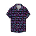 thumbnail image 4 of Handshe Men's Short Sleeve Shirt with Valentine's Day Print, Button-Down Collar for Casual Wear and Daily Use, 4 of 5