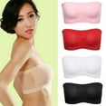 thumbnail image 3 of Sarapandan Women Elastic Strapless Seamless Cropped Tube Top Bra Bandeau Underwear, 3 of 3