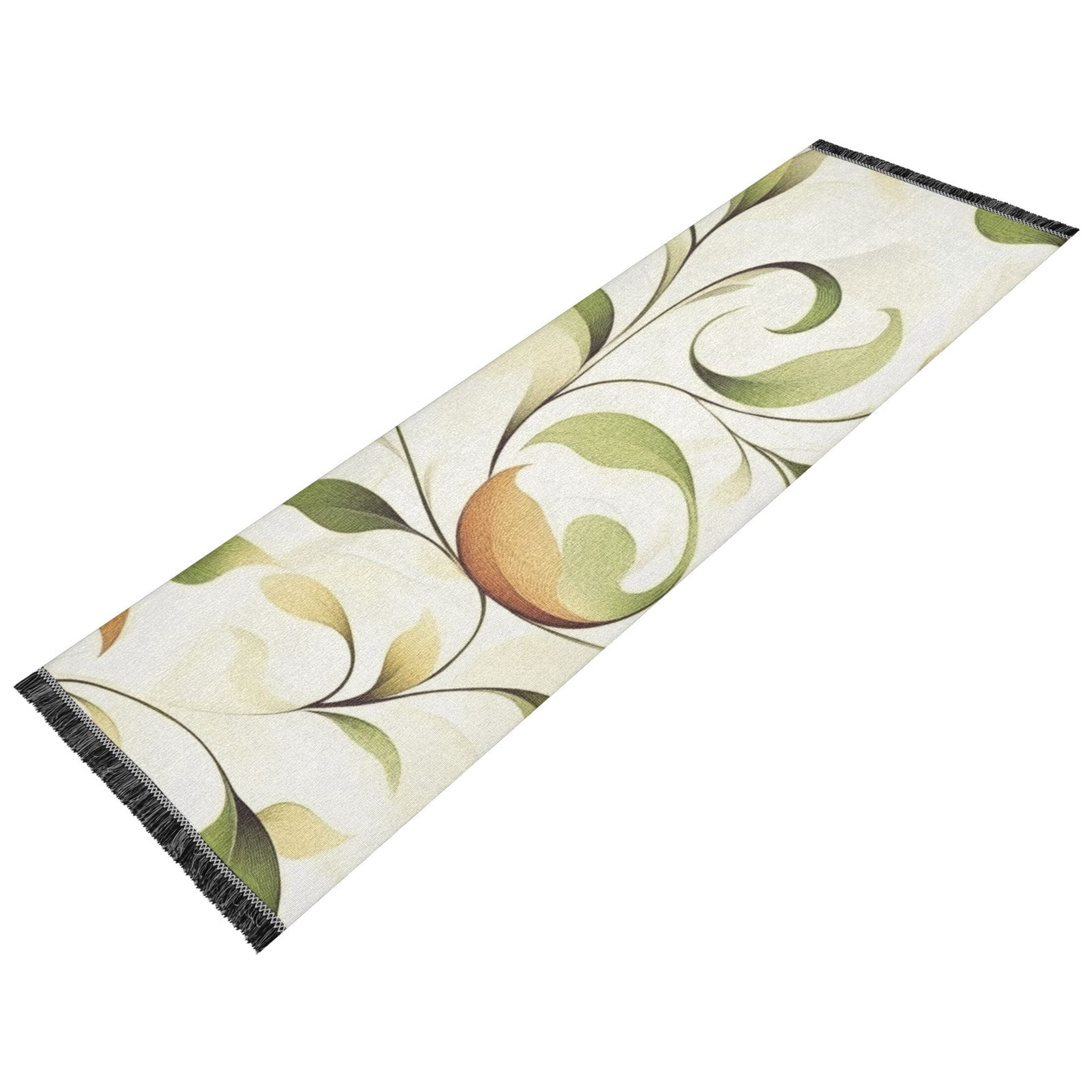 Simple Leaf Lines Bedroom Runner Rug 2'x 6' Non Slip Carpet Indoor Home Area Rug Living Room