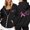 Black, variant on Women's Cancer Awareness Zip Up Hoodie Pullover Long Sleeve Casual Sweatshirt with Front Pocket and Drawstring for Everyday Wear Comfort