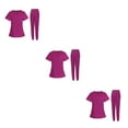 thumbnail image 1 of maskred Ensemble de Vêtements Médicaux pour Femmes Col en V Lavable en Machine Manches Courtes Costume Confortable Rose Rouge P 3Ensemble, 1 of 6