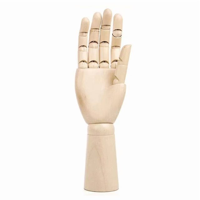 Wooden Hand Model Hand Figurines Rotatable Joint Drawing Sketch Mannequin Miniatures Desktop Room Decoration 12 Inch