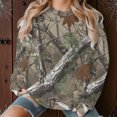 thumbnail image 6 of Maplenight Crewneck Sweatshirts for Women Casual Long Sleeve Tops Camo Maple Leaf Graphic Shirts Fall Fashion Clothes, 6 of 8