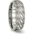 thumbnail image 5 of Chisel Titanium Brushed and Polished 7.2mm Grooved Band - Ring Size 8.5, 5 of 8