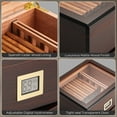 thumbnail image 2 of GLENCREAG MMT-3041 Cigar Humidor Box for 25 to 55 Counts, Glass Top with Spanish Cedar Lining & Divider, Gift for Cigar Lover, 2 of 6