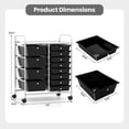 thumbnail image 3 of Costway 12-Drawer Rolling Storage Cart with Removable Drawers & Lockable Casters for Office Black, 3 of 10