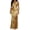 Gold, variant on Formal Dresses for Women Cocktail Evening Wedding Guest Dress Tight Waist Backless High Slit Bodycon Maxi Dress,Brown (S)