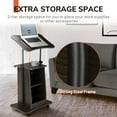 thumbnail image 6 of Yescom Podium Stand with 4-360° Lockable Wheels Tilting Tabletop 33"-46" Height Adjustable Shelves for School Home Office Black Walnut, 23"L x 15"W x 33"H, 6 of 12