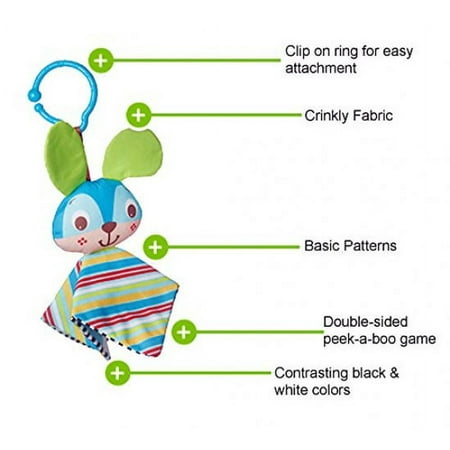 Tiny Love Clip on Toy, Crinkly Bunny