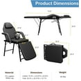 thumbnail image 2 of Portable Tattoo Chair with Storage Bag, Foldable Massage Table for Client Esthetician Lash Extension Microblading Facial Spa, Black, 2 of 7