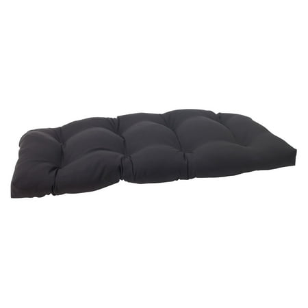Pillow Perfect Solid 44 in. Wicker Loveseat (Best Stuffing For Sofa Cushions)