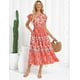 thumbnail image 5 of Vestido largo GRACE KARIN Mujer Primavera Verano 2025 Rojo Boho XL, 5 of 5