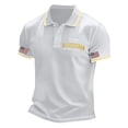 thumbnail image 4 of Patriotic Polo Shirts for Men's 250th Anniversary 4th of July Graphic Shirt Short Sleeve Casual Comfort Fit Commemorative Print Collared Shirt For Independence Day Anniversary Celebration White S, 4 of 5