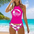 thumbnail image 1 of Acyse 2025 Womens Bikinis Clearance Juniors Swimsuit Printed Tank Top Two Piece Bathing Suit With Shorts Conservative Swimwear, 1 of 4