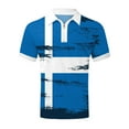thumbnail image 4 of Sngxgn Men's Print Short Sleeve Cotton Polo T-Shirt(Blue,M), 4 of 4