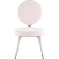thumbnail image 4 of Maklaine 17.8" Contemporary Velvet Dining Chair in Soft Pink/Brushed Brass, 4 of 6