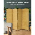 Jostyle Room Divider with HandWoven Design, 4Panel Folding Privacy