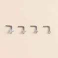 thumbnail image 4 of 1pc 316 Surgical Stainless Steel Crystal Rhinetone Flat Round L-Shaped Nose Rings Stainless Steel Color 2mm, 4 of 5