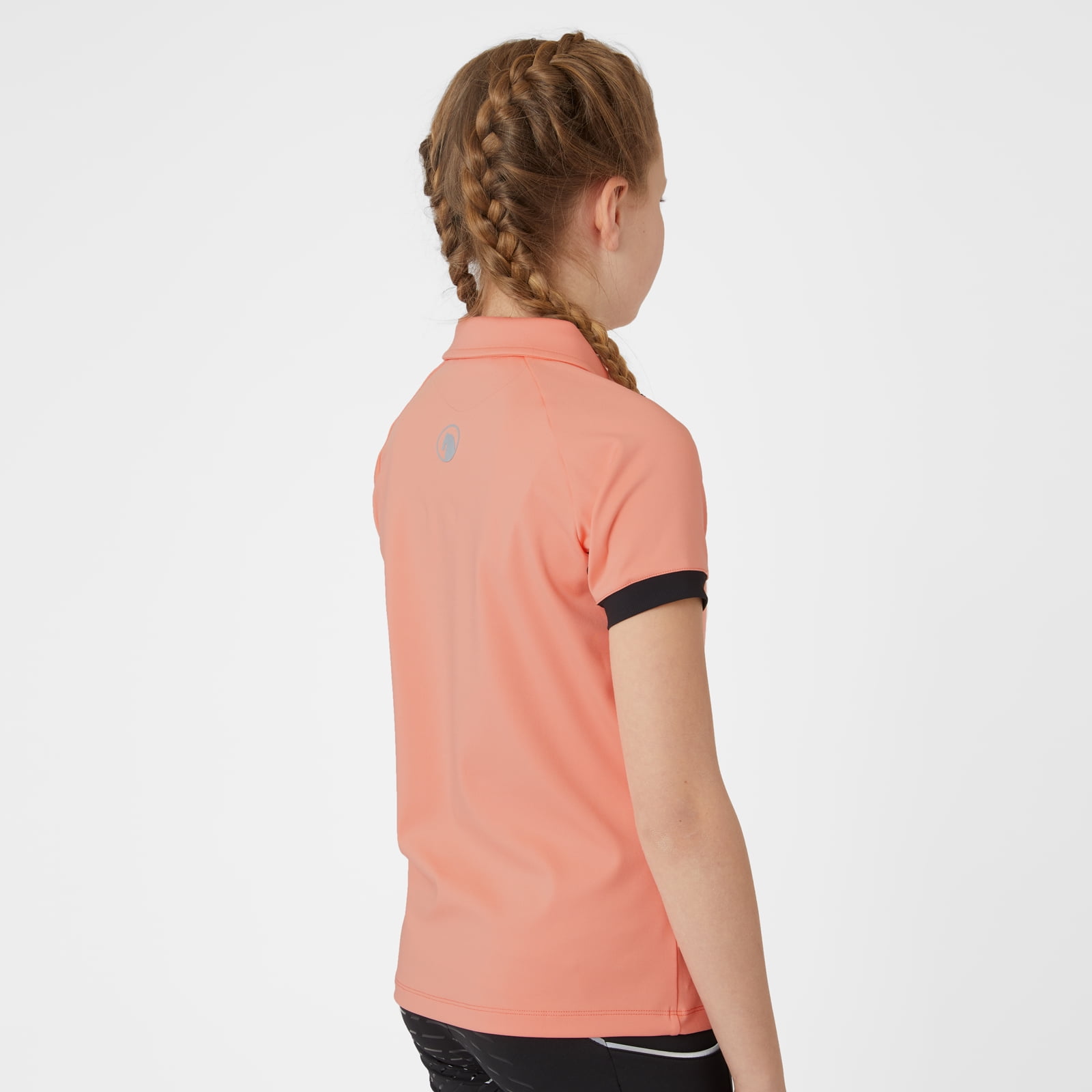 HORZE Laura Kids' Equestrian Moisture Wicking Short Sleeve Training Shirt with Mesh